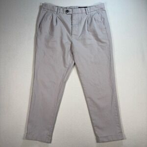 AllSaints Tallis Trouser Pants Men's‎ 32 (fits 33x25) Light Gray Cotton Wool